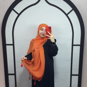شال پلیسه شاین منگوله توپ پولکی