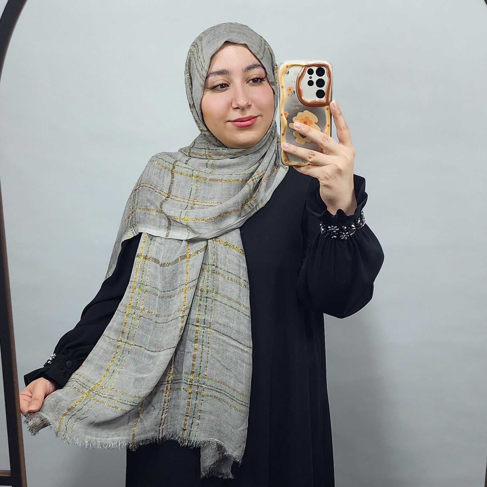 شال کنفی وارداتب لمه دار الیاف طبیعی و خنک