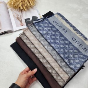 شال کشمیر تابستونی وارداتی طرح مارک دور ریش