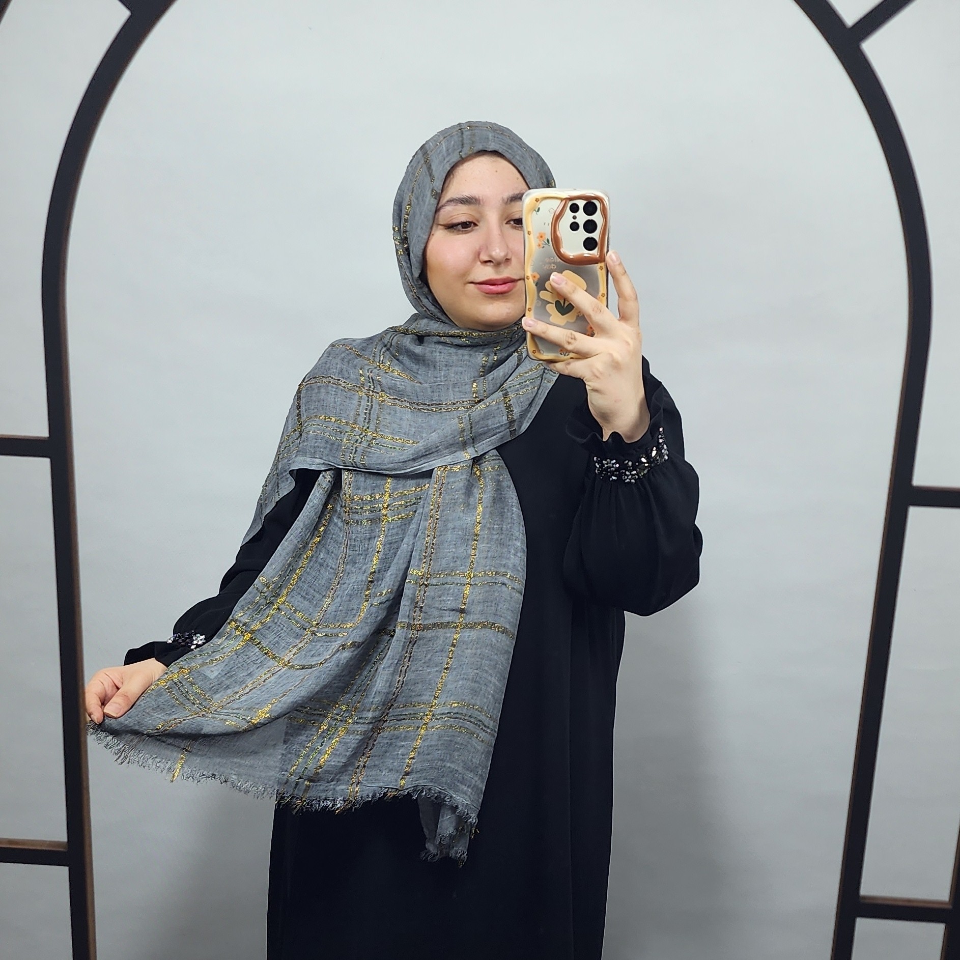 شال تابستانی خنک کنفی الیاف طبیعی لمه دار وارداتی