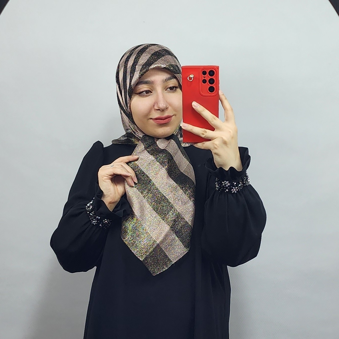 روسری نخ ابریشم ویسکوز فول لمه وارداتی قواره 90