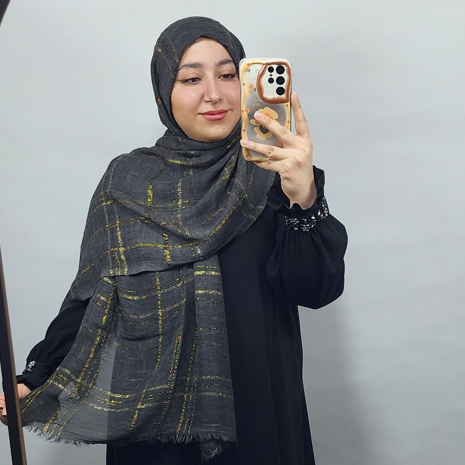 شال کنفی وارداتب لمه دار الیاف طبیعی و خنک