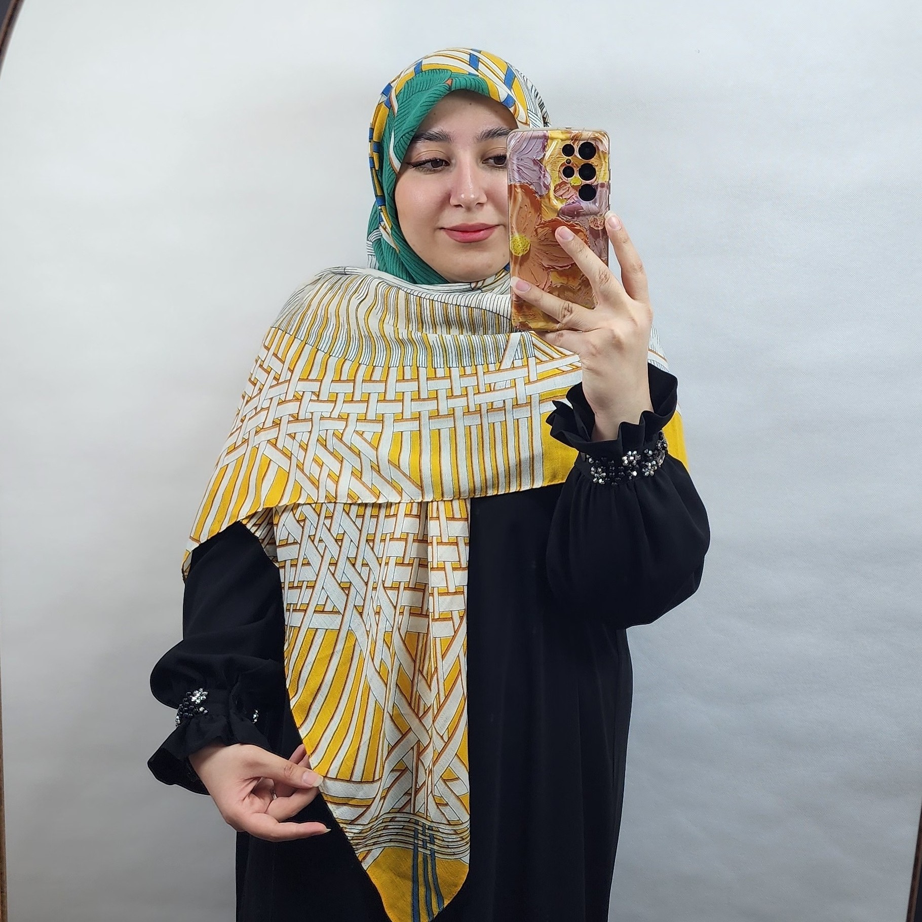 روسری سیااسکارف وارداتی اورجینال طرح هرمس