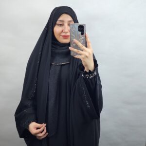 روسری مشکی پلیسه وارداتی دور پولک