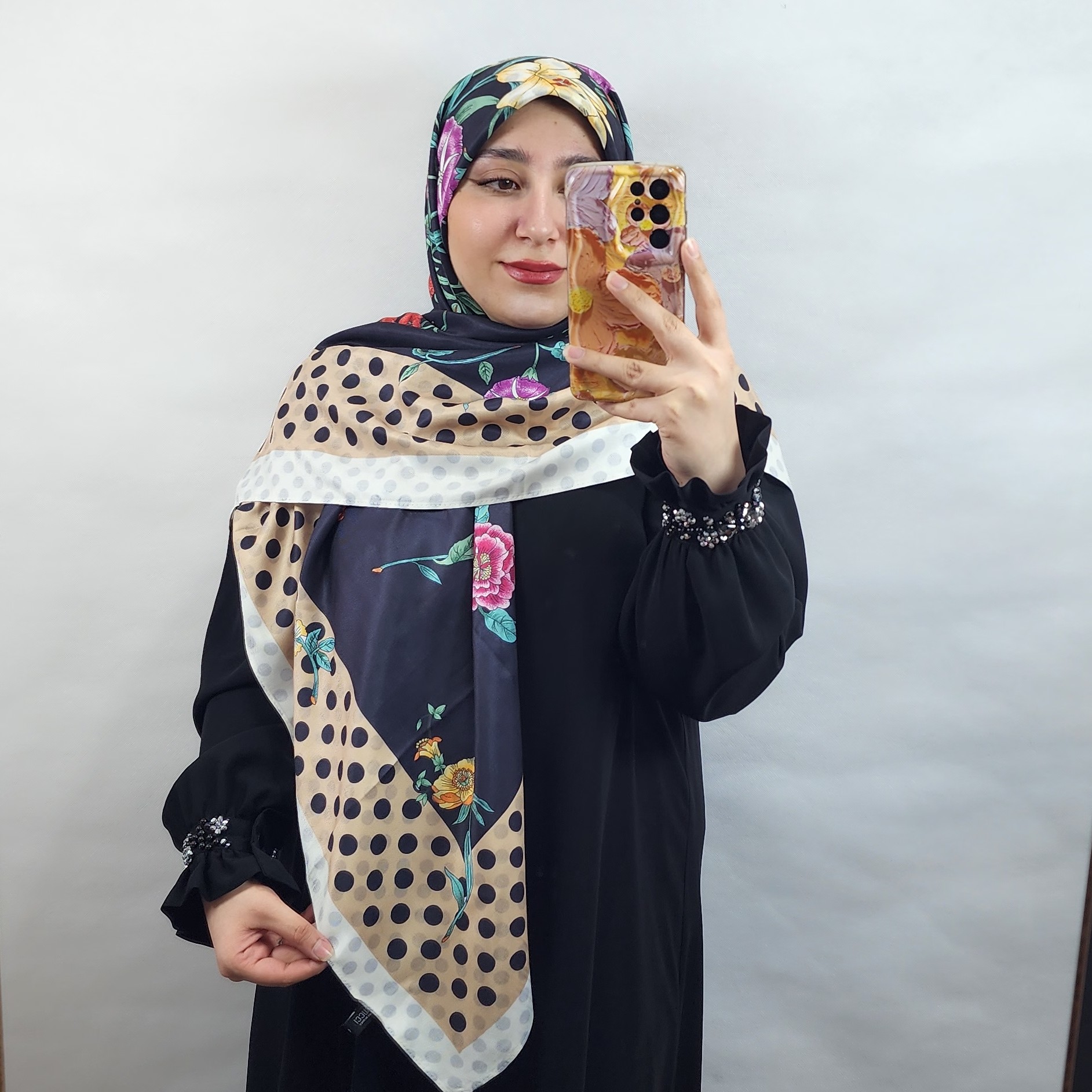 روسری ابریشم کشمیر دورو وارداتی