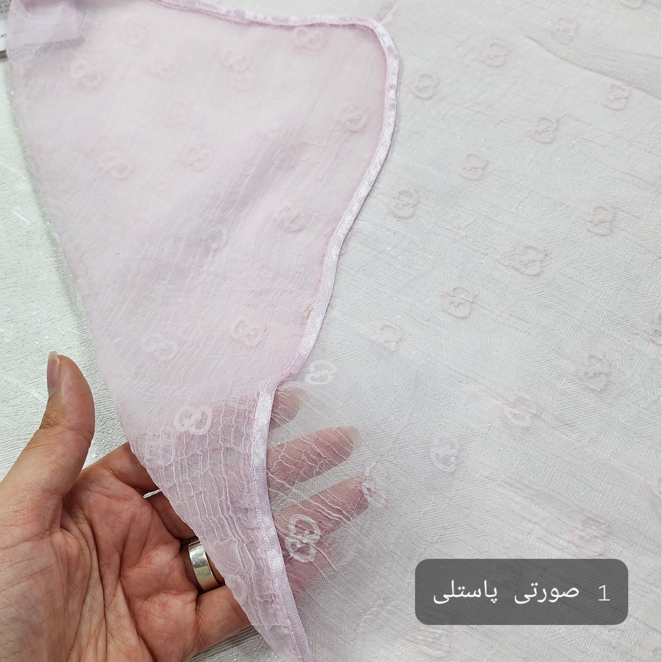 روسری حریر ابریشم مخمل کوب دورگان وارداتی قواره 80