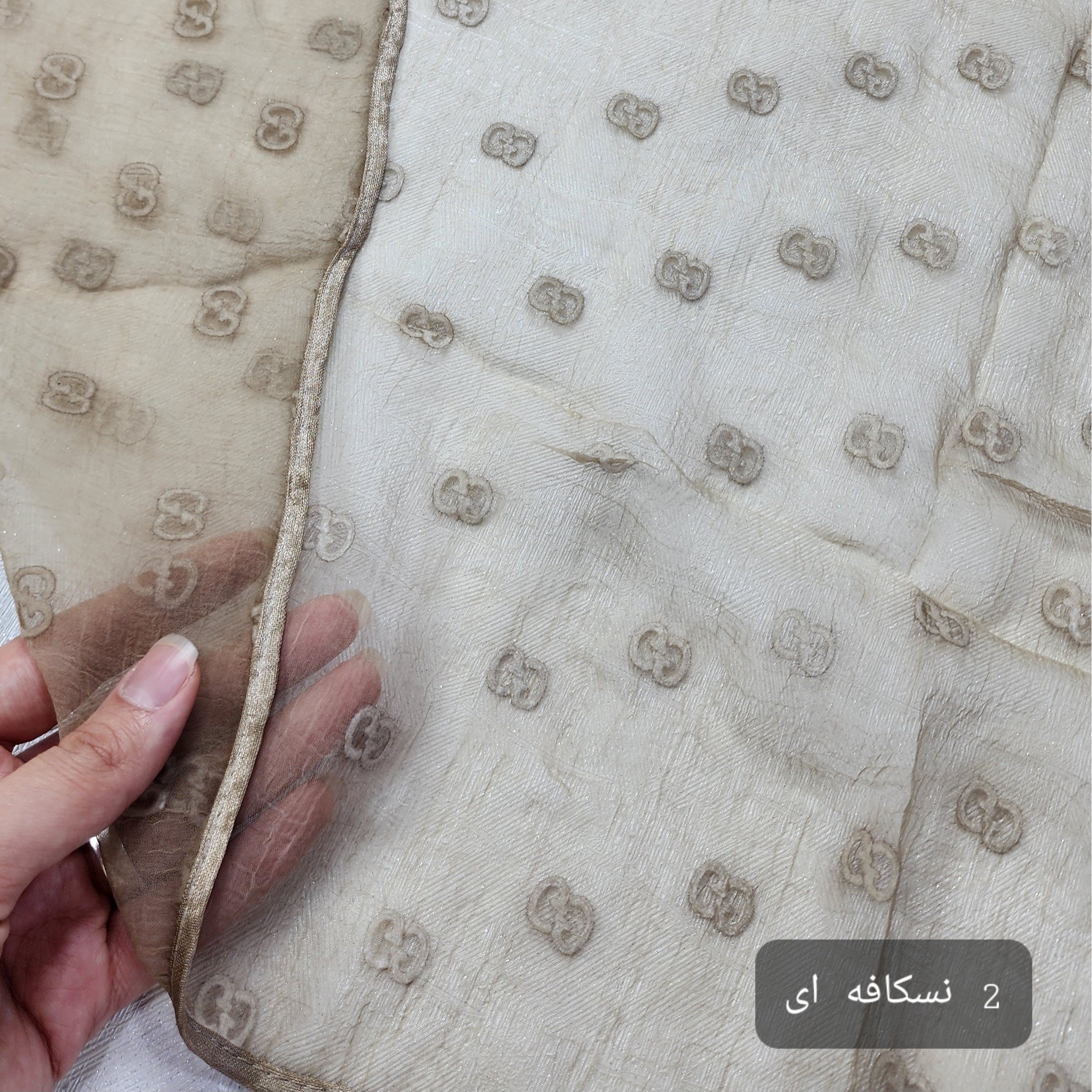 روسری حریر ابریشم مخمل کوب دورگان وارداتی قواره 80