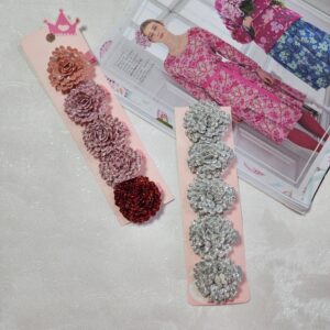 گیره مو گل رز لمه دار